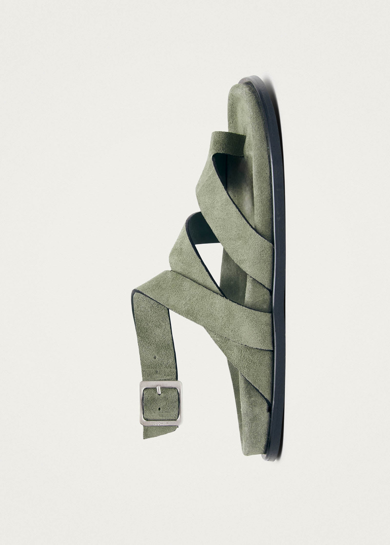 Tide Suede Green Leather Sandals - Image 4